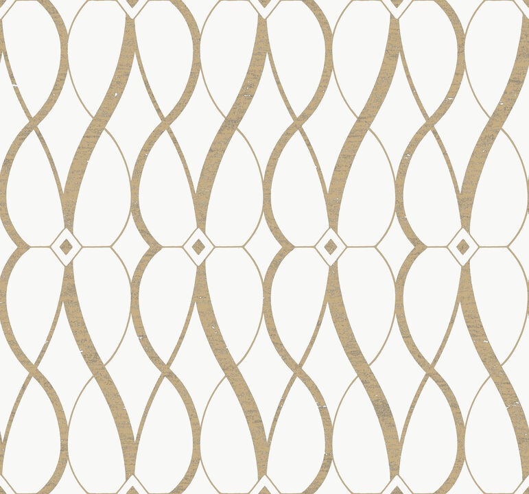 Graceful Geo Cream & Gold Wallpaper