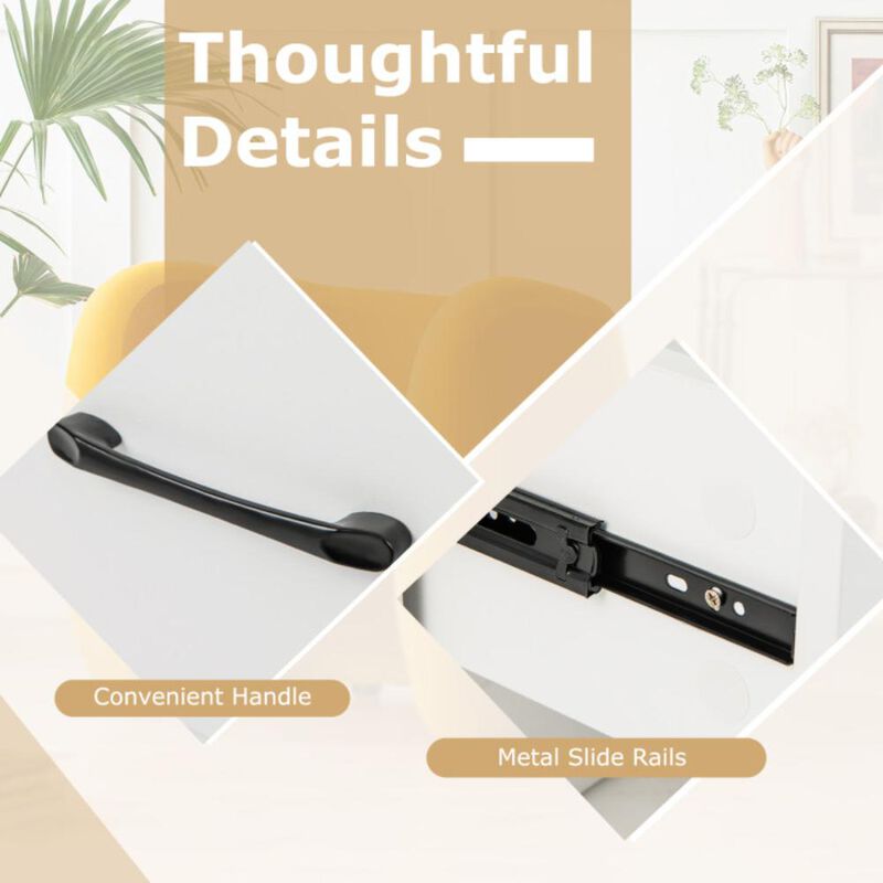 Hivvago 4-Tier Storage Bookcase with Open Shelves Drawer and Anti-toppling Device