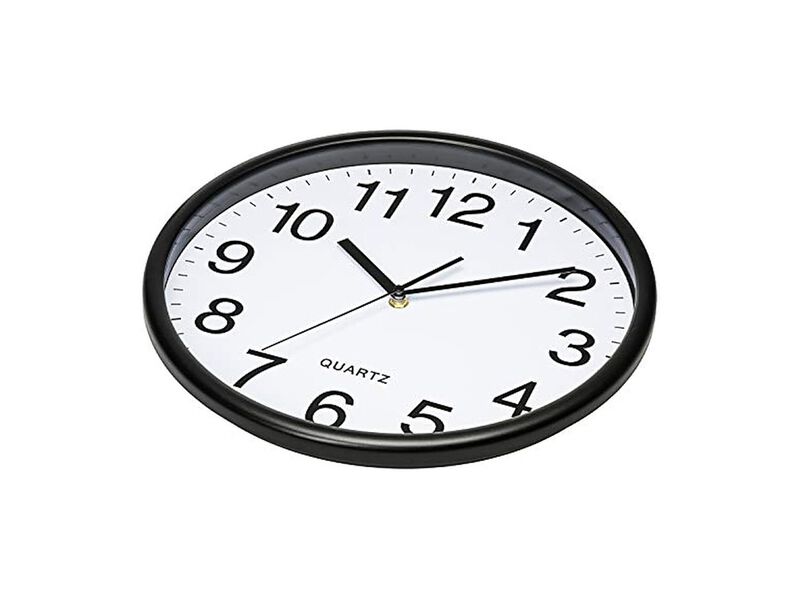 Black Wall Clock Silent Non Ticking Easy Read Battery Operated Office Decor image number 2