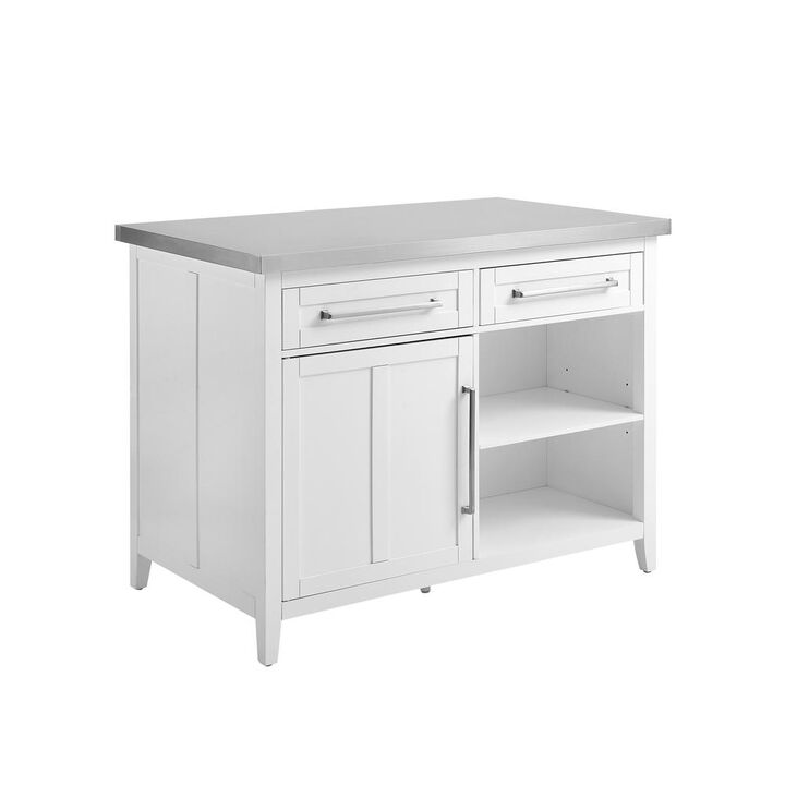 Crosley Furniture Silvia Stainless Steel Top Kitchen Island