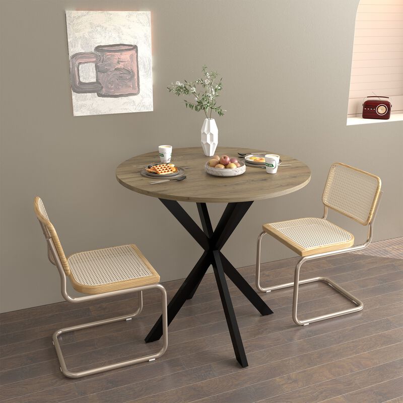 Quojof Modern Industrial Round Dining Table image number 3