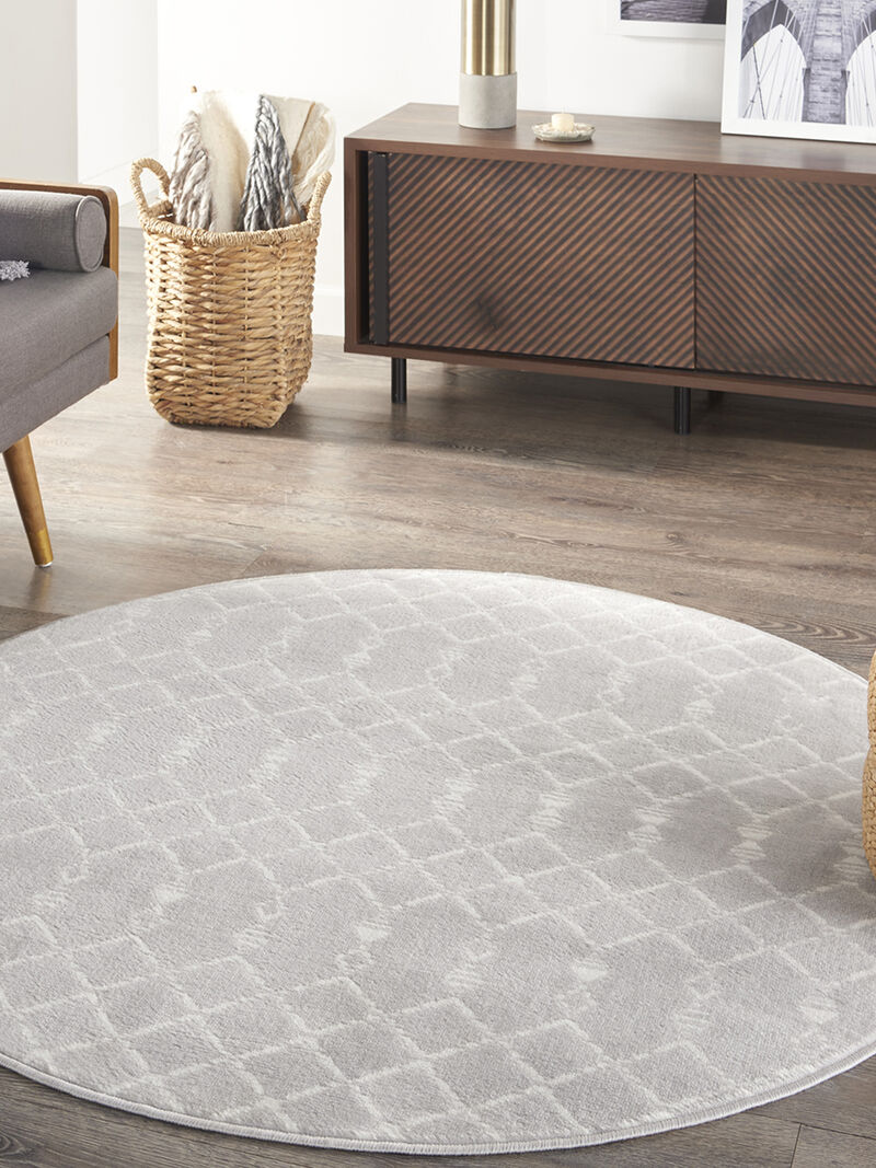Whimsicle WHS02 Gray 5' x Round Rug
