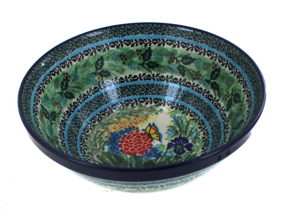 Blue Rose Polish Pottery Alyce Medium Serving Bowl