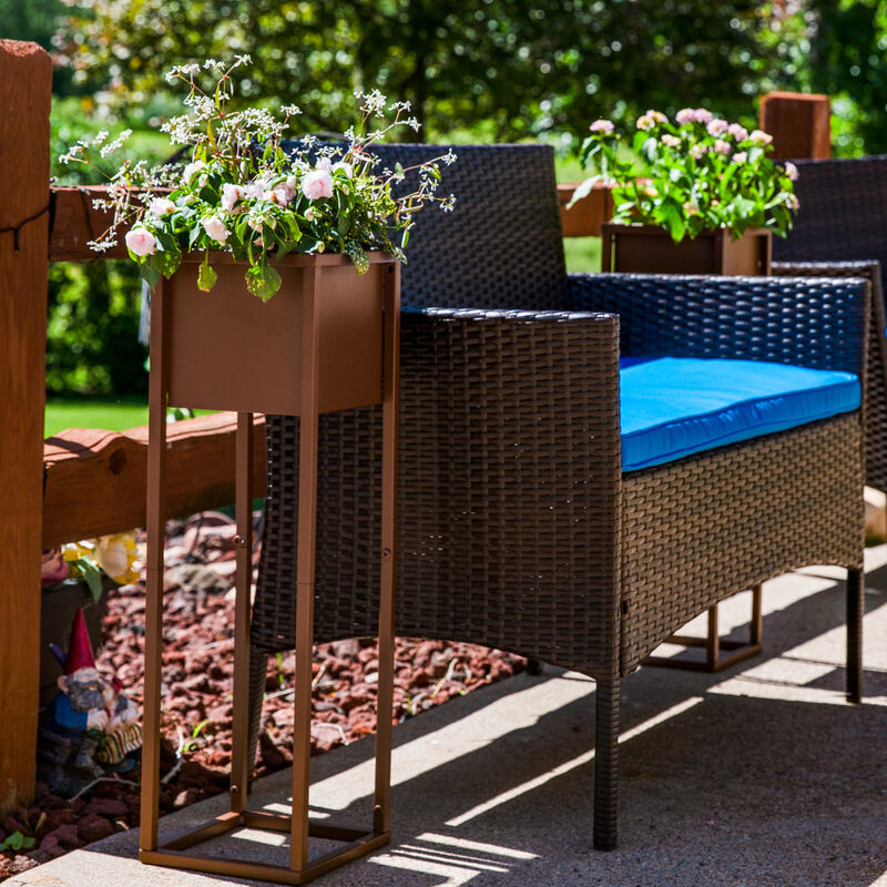 Modern Simplicity 27" H Outdoor Elevated Planter - 2-Pack