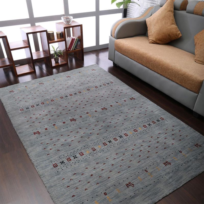 RUGSOTIC CARPETS HAND KNOTTED LOOM WOOL ECO-FRIENDLY AREA RUGS  - Rectangle, Contemporary Modern Design, High Pile Handmade Anti Skid Rugs for Living Room (L00585) image number 1