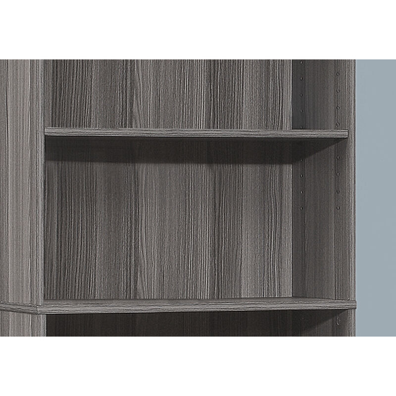 Monarch Specialties I 7469 Bookshelf, Bookcase, 6 Tier, 72"H, Office, Bedroom, Laminate, Grey, Transitional