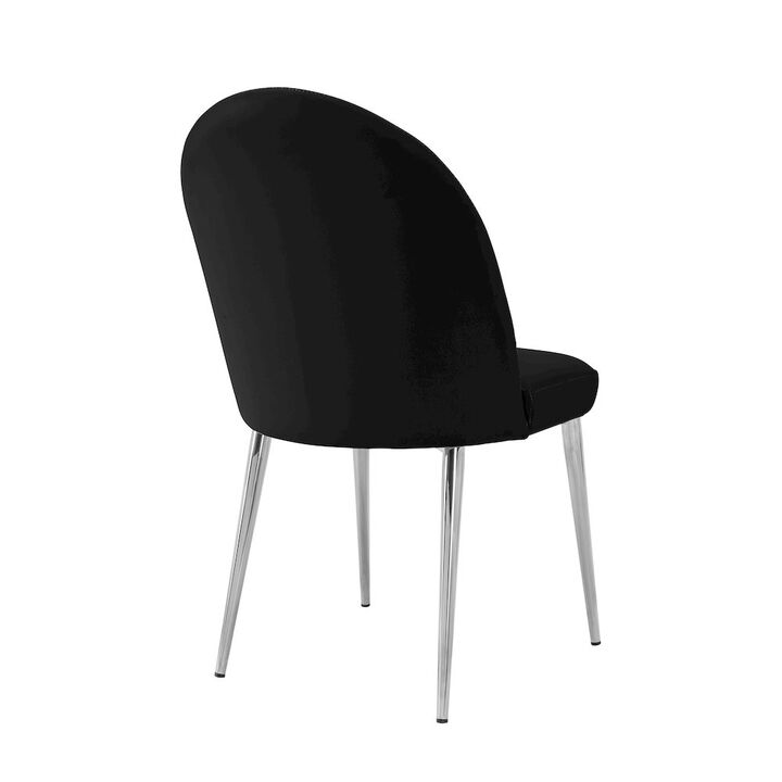 Pangea Home Vera Chair Faux Leather Black - Set Of 2