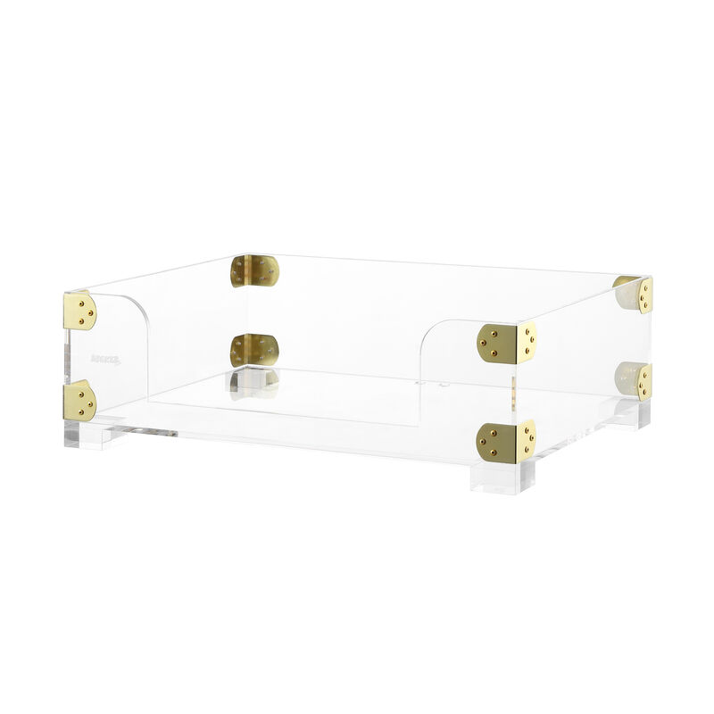 Haines Small/Medium Modern Lucite Velvet Pet Bed with Washable Cushion