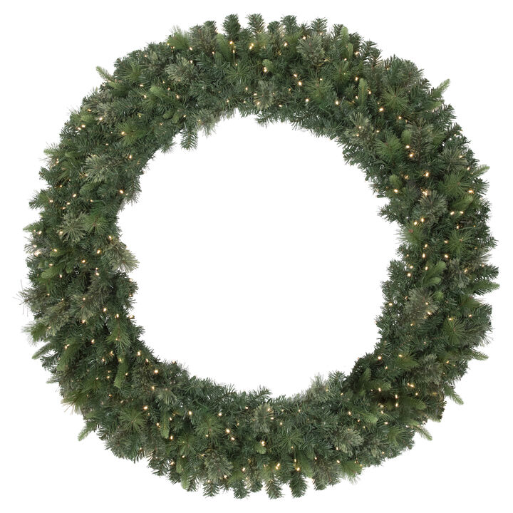 Pre-Lit Kingston Cashmere Pine Commercial Artificial Christmas Wreath  60-Inch  Warm White LED Lights