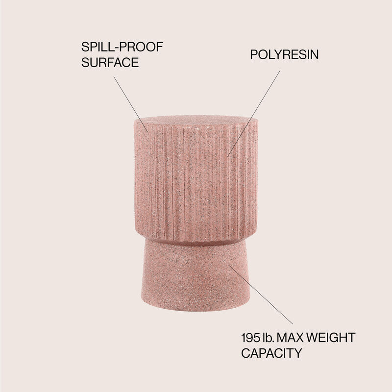 Louisa Modern Art Deco Tambour Indoor/Outdoor Accent Table