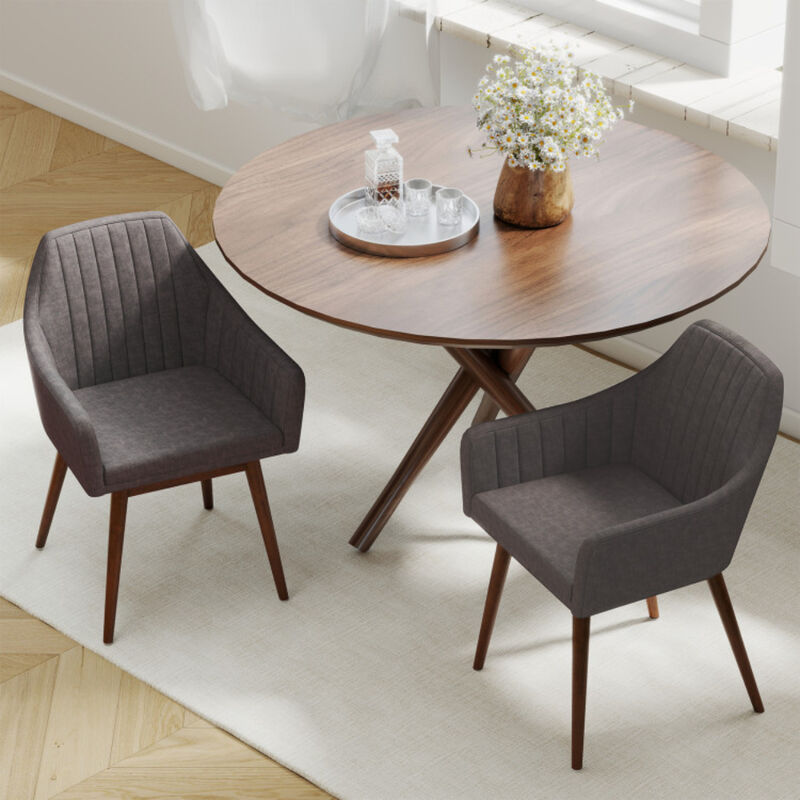 Upholstered Dining Chairs Set of 2 with Padded Backrest and Comfortable Seat image number 3