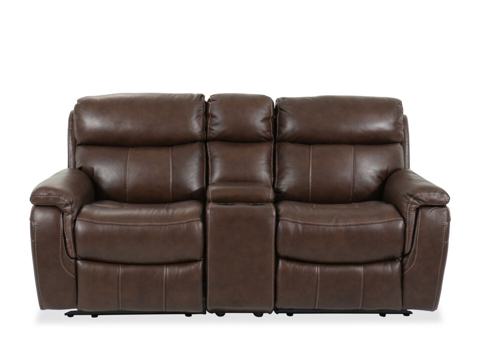 Cheer Leather Power Reclining Loveseat