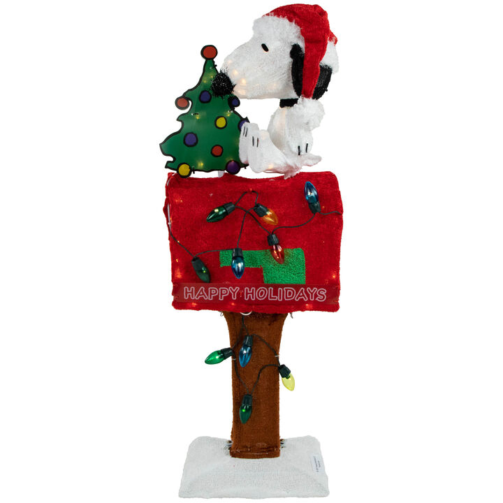 32" LED Lighted Peanuts Snoopy on Mailbox Outdoor Christmas Decoration - Clear Lights