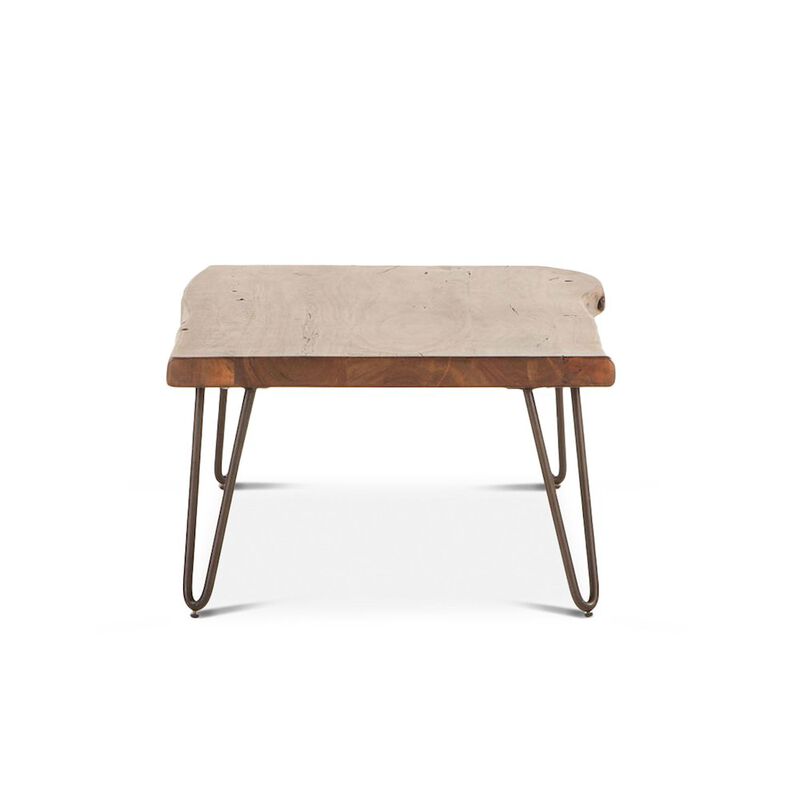 World Interiors Grandby Acacia Wood Live Edge Coffee Table in Walnut Finish image number 3