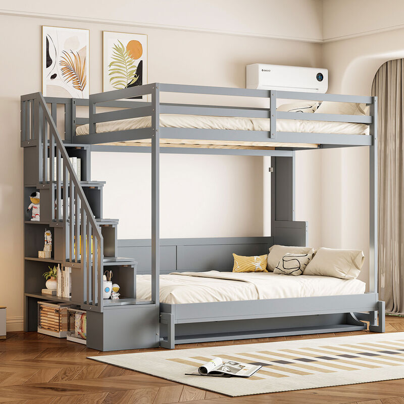 Merax Murphy Bed Loft Bed with Ample Storage