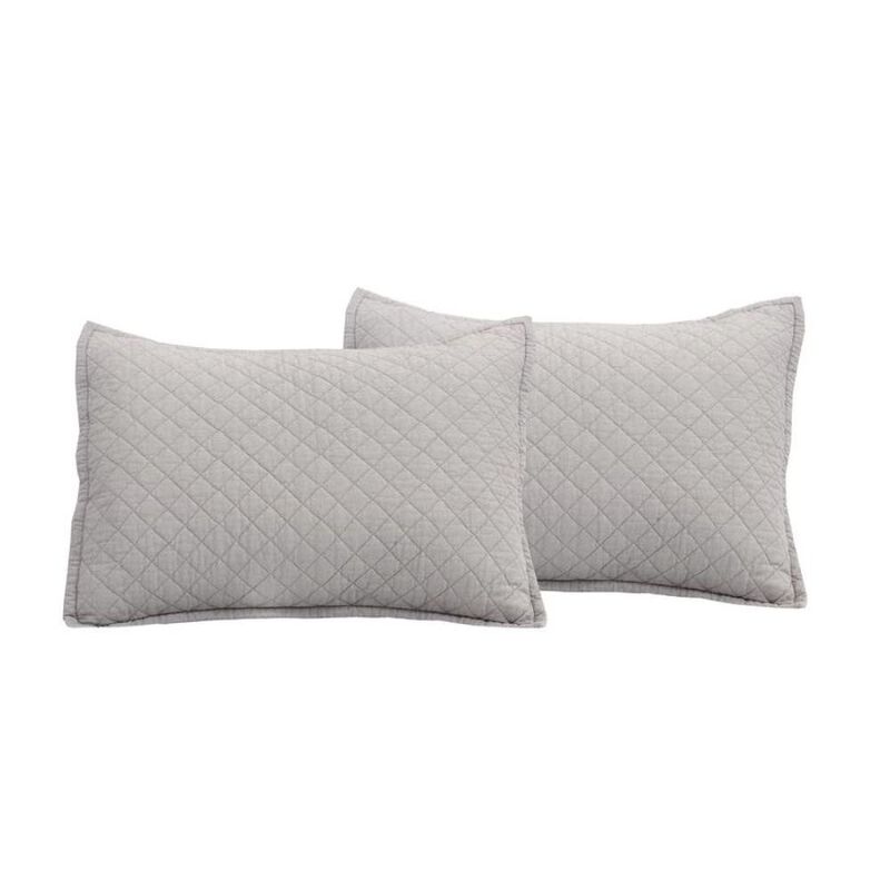 Hivvago King/CAL King Lightweight Cotton Linen Grey Reversible 3-PC Quilt Set