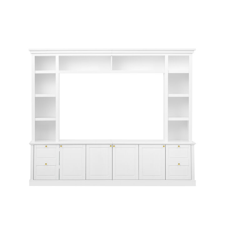 Merax Multifunctional TV Stand for 70" TVs with 3 Adjustable Shelves &ndash; Wine Rack