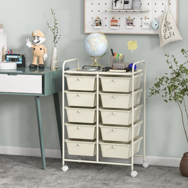Hivvago 10-Drawer Rolling Storage Cart