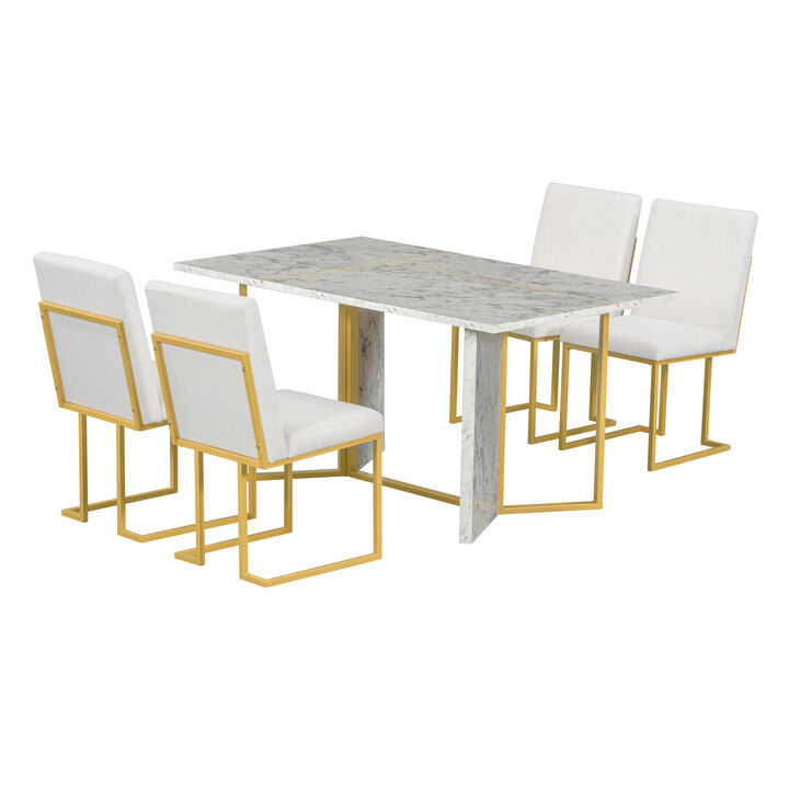 Merax 7-Piece Modern Dining Table Chairs Set