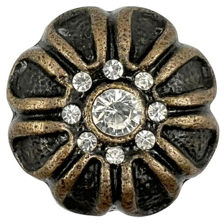 HomeRoots Set of Six Black And Gold Scalloped Knob Iron Drawer Pull Knobs