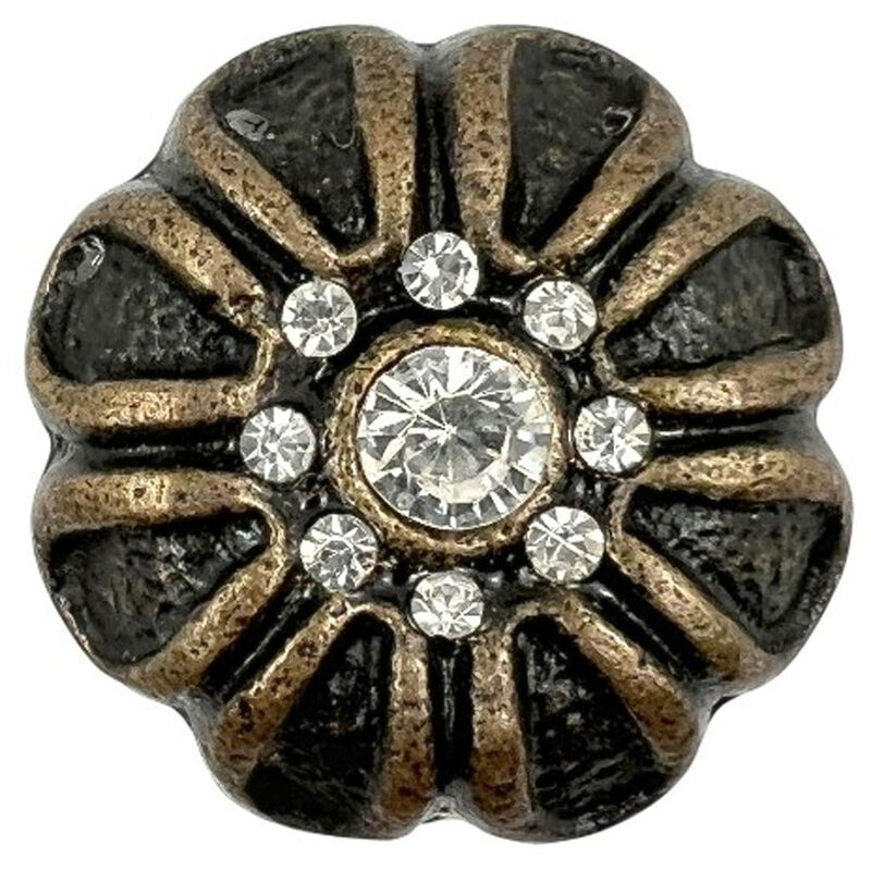 HomeRoots Set of Six Black And Gold Scalloped Knob Iron Drawer Pull Knobs image number 0