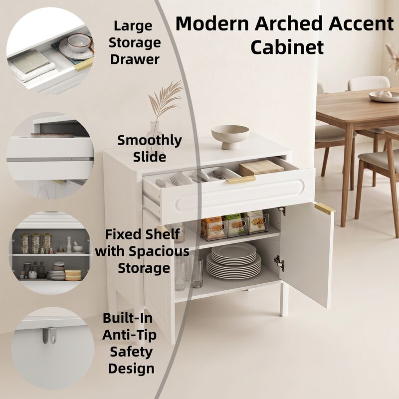 Hirtlu Arched Accent Storage Cabinet image number 9