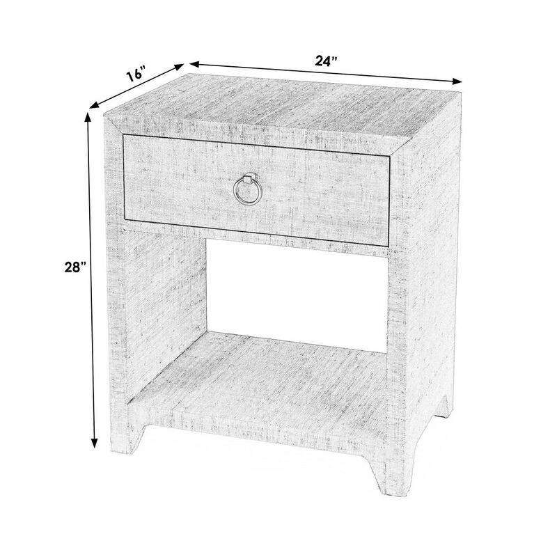Butler Specialty Bar Harbor Raffia 1 Drawer Nightstand, Natural