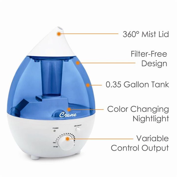 Crane 0.35 Gallon Mini-Drop Cool Mist Humidifier