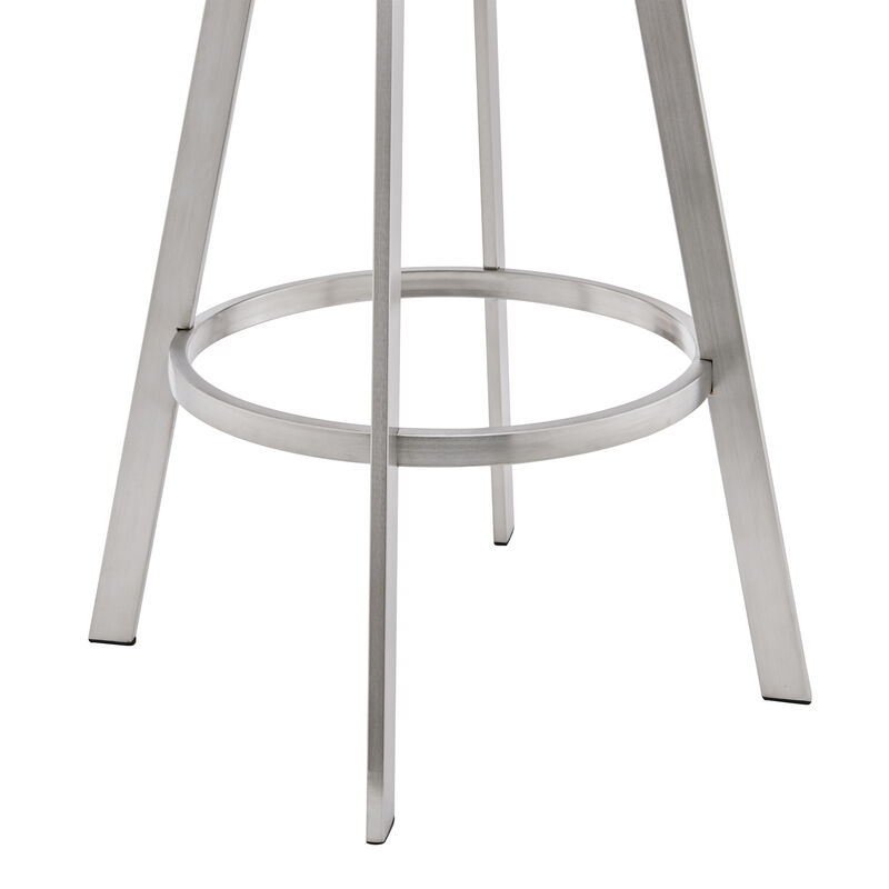 Chelsea Faux Leather and Brushed Stainless Steel Swivel Bar Stool