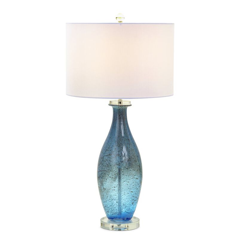 Lux Lighting Everly 30” Blue tone Art Glass w/Crystal Base, (Set of 2)