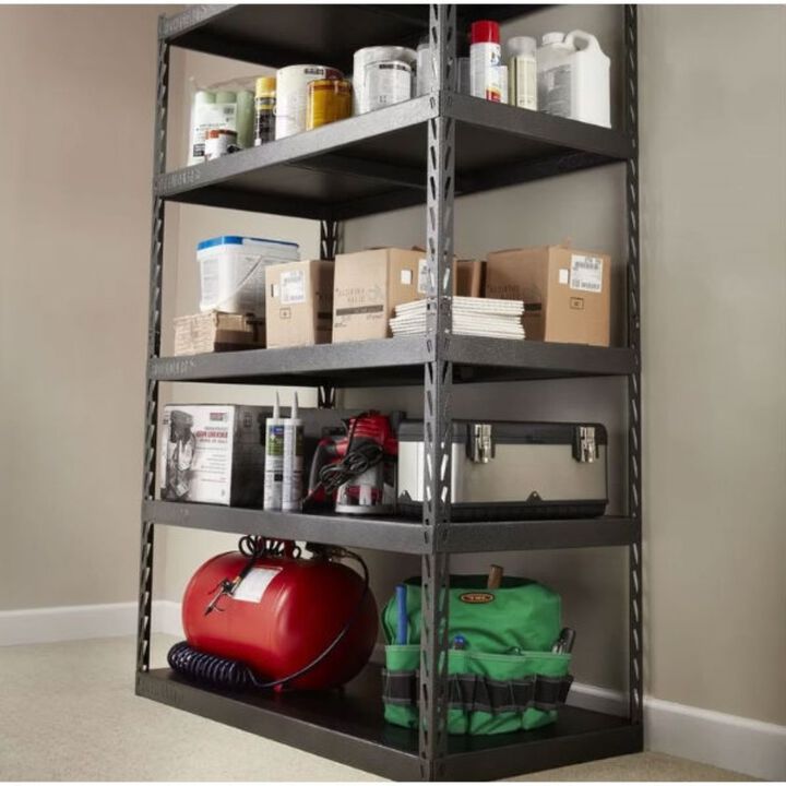 QuikFurn Heavy Duty 48-inch Wide 5-Shelf Metal Shelving Unit
