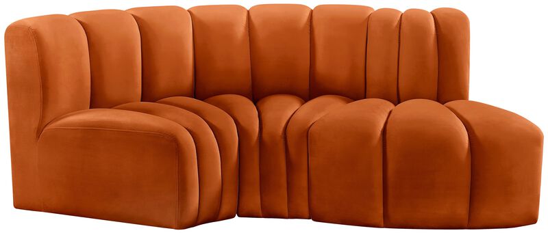 Meridian Furniture Arc Cognac Velvet Modular Sofa