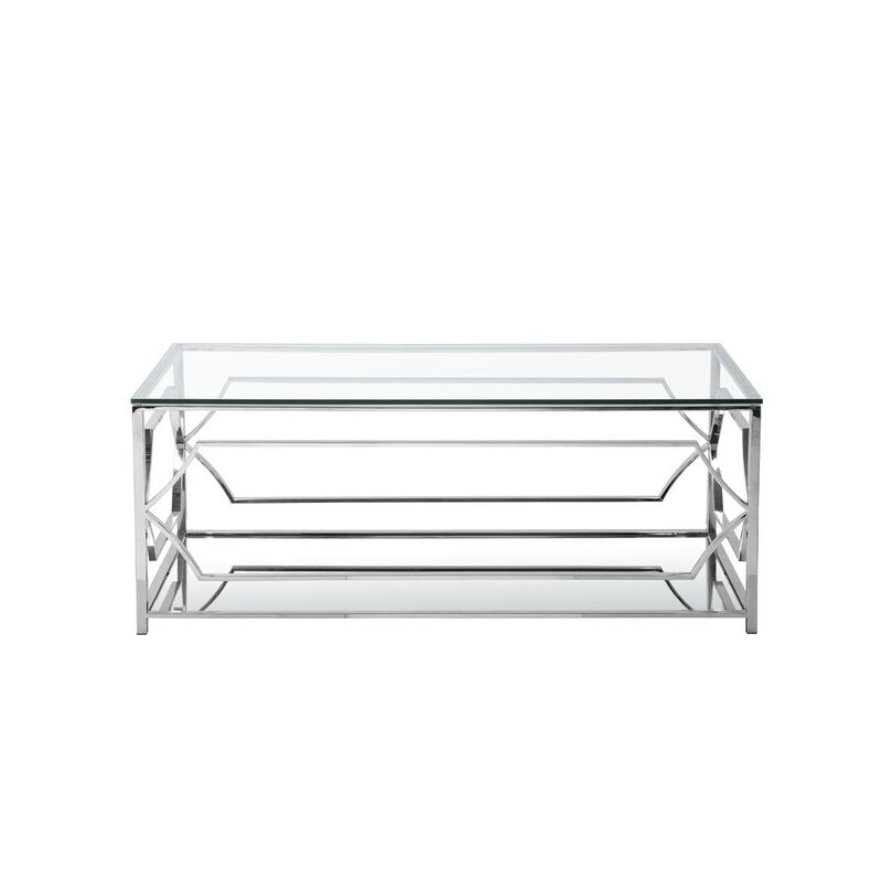 Bristol Rectangle Coffee Table High Polish Steel