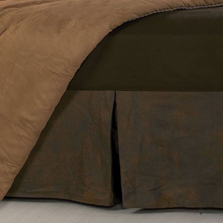 Chocolate Brown Faux Leather Full Bed Skirt