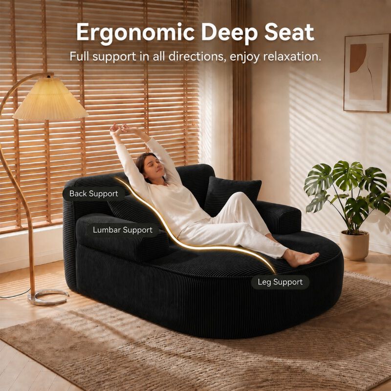 Lebdwi Modern Corduroy Oversized Accent Chair image number 2