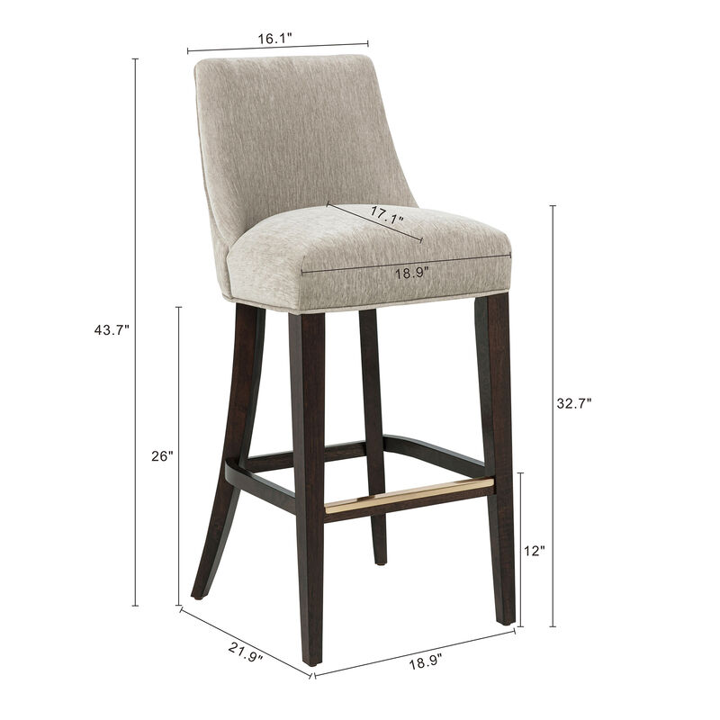 Beever Gray Bar Stools (Set of 3)