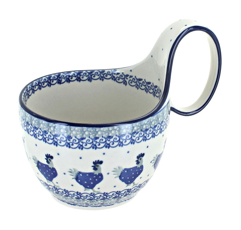 Blue Rose Polish Pottery Dandelion Soup Mug