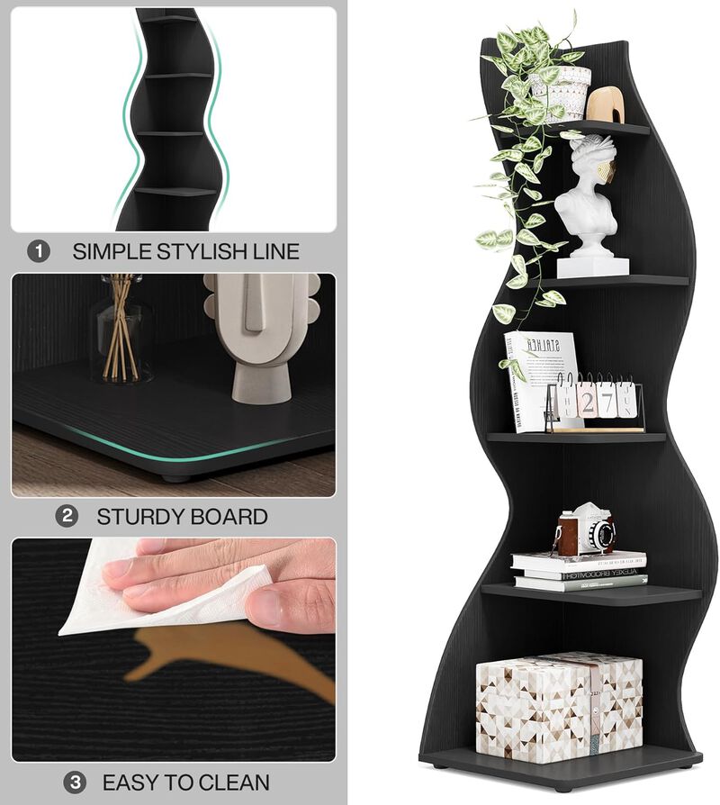 Modern Shelf Book Cabinet &ndash; Storage Organizer for Books, Files, and Decor image number 2