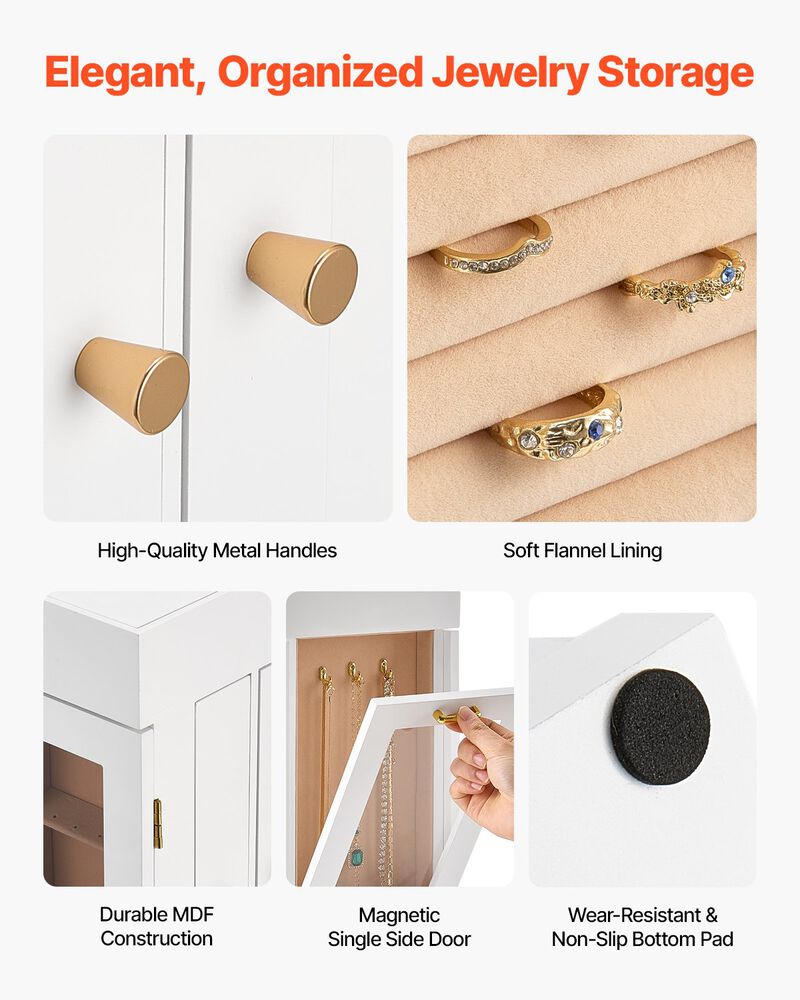 360&deg; Rotating Jewelry Organizer with Built-In Necklace Hooks &ndash; Stylish Storage Box