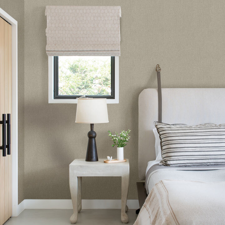 Sydney Grey Faux Linen Wallpaper (Set of 2)