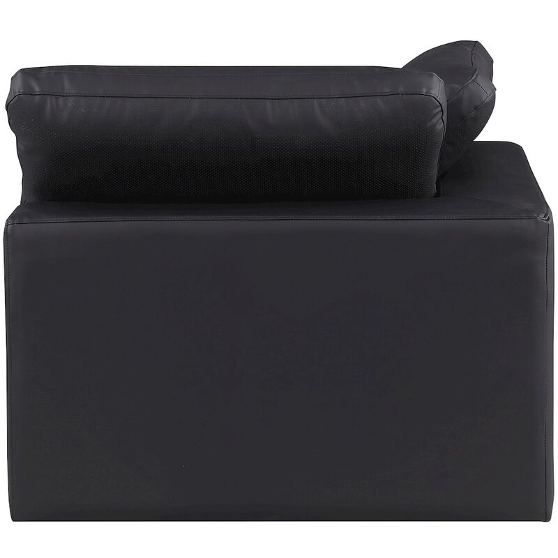 Meridian Furniture Comfy Black Vegan Leather Modular Corner Chair