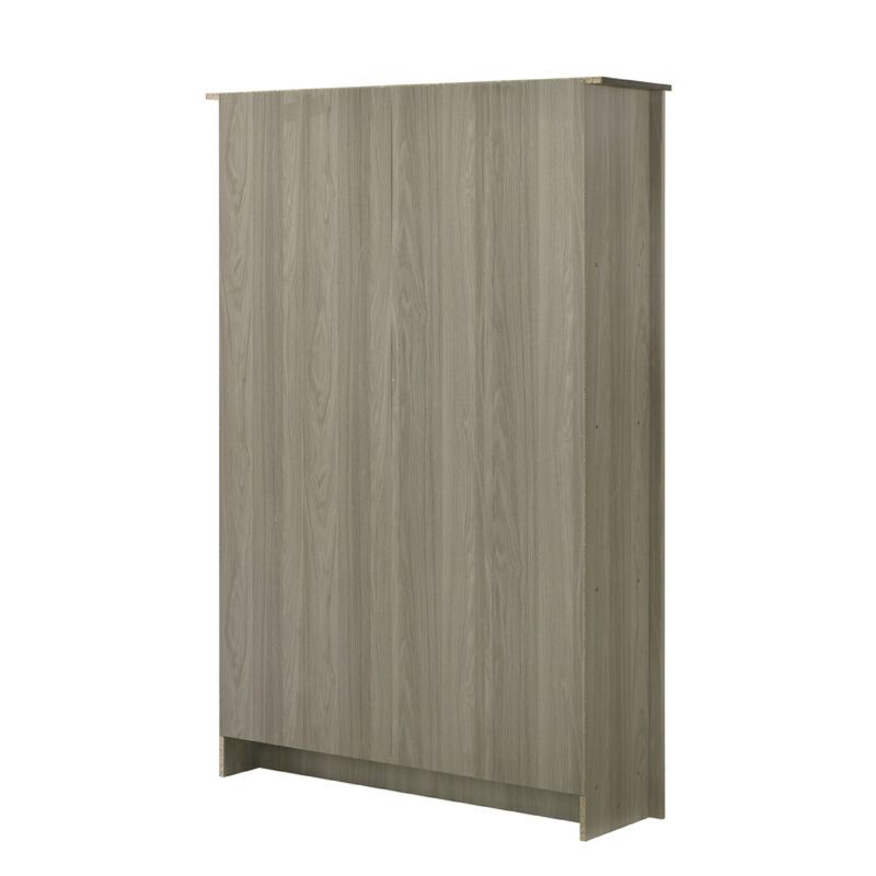 Nena Bookcase with 6 Shelves and 4 Cabinet Doors, Gray Wood 71 Inch - Benzara