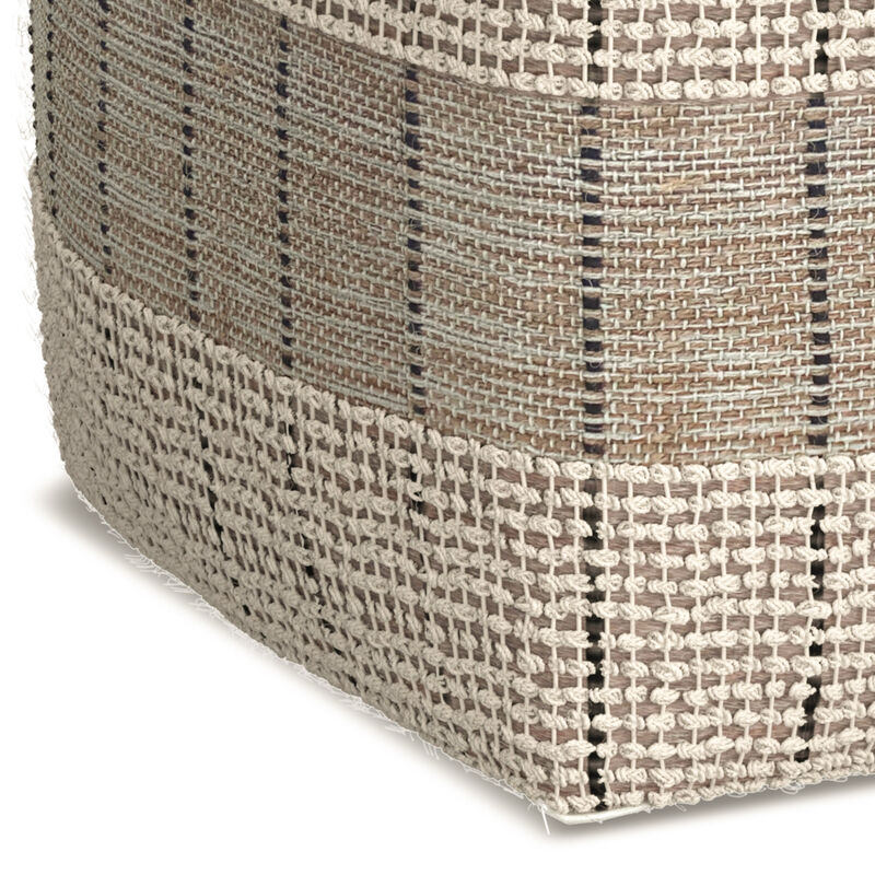 Elmer Square Woven Pouf