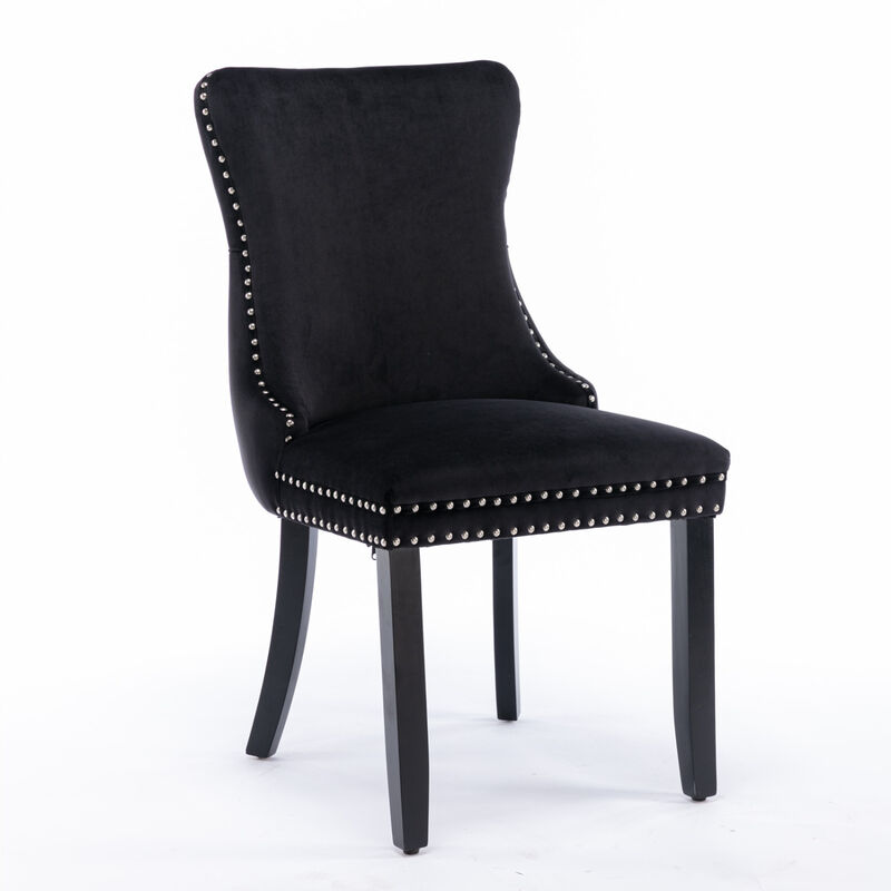 Streamdale Black Upholstered Dining Chairs, Set of 2 image number 2