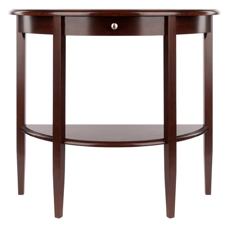 Concord Hall / Console Table, Half Moon with Drawer, Shelf