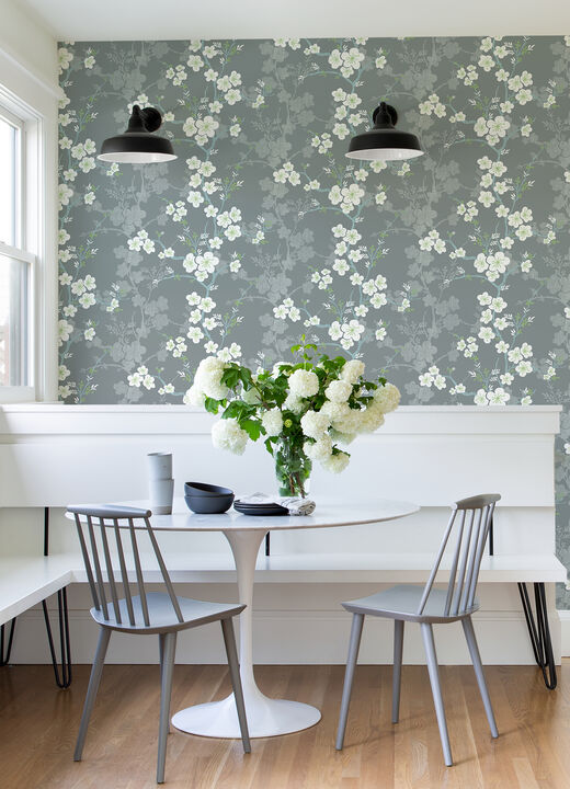 Nicolette Grey Floral Trail Wallpaper