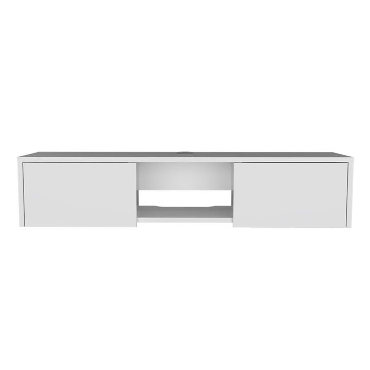 HomeRoots 49" White Floating Mount TV Stand