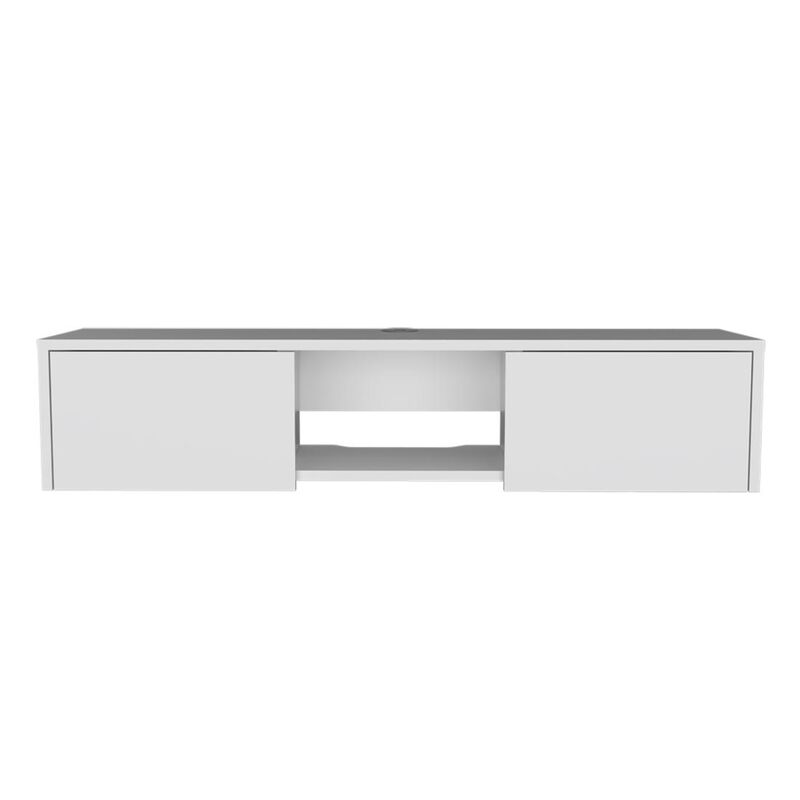 HomeRoots 49" White Floating Mount TV Stand image number 0