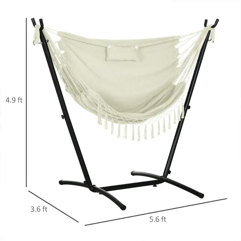 Hivvago U-Shape Stand Hammock Chair with Headrest image number 2