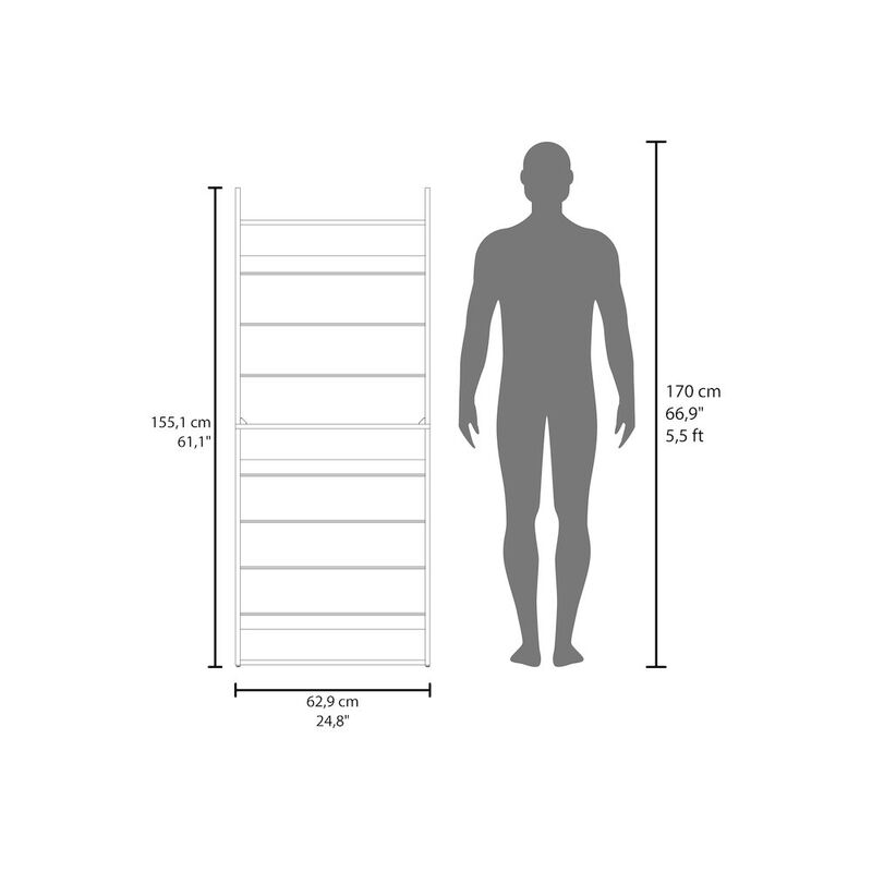 Aline Shoe Rack, 10 Shelves, Black Wengue